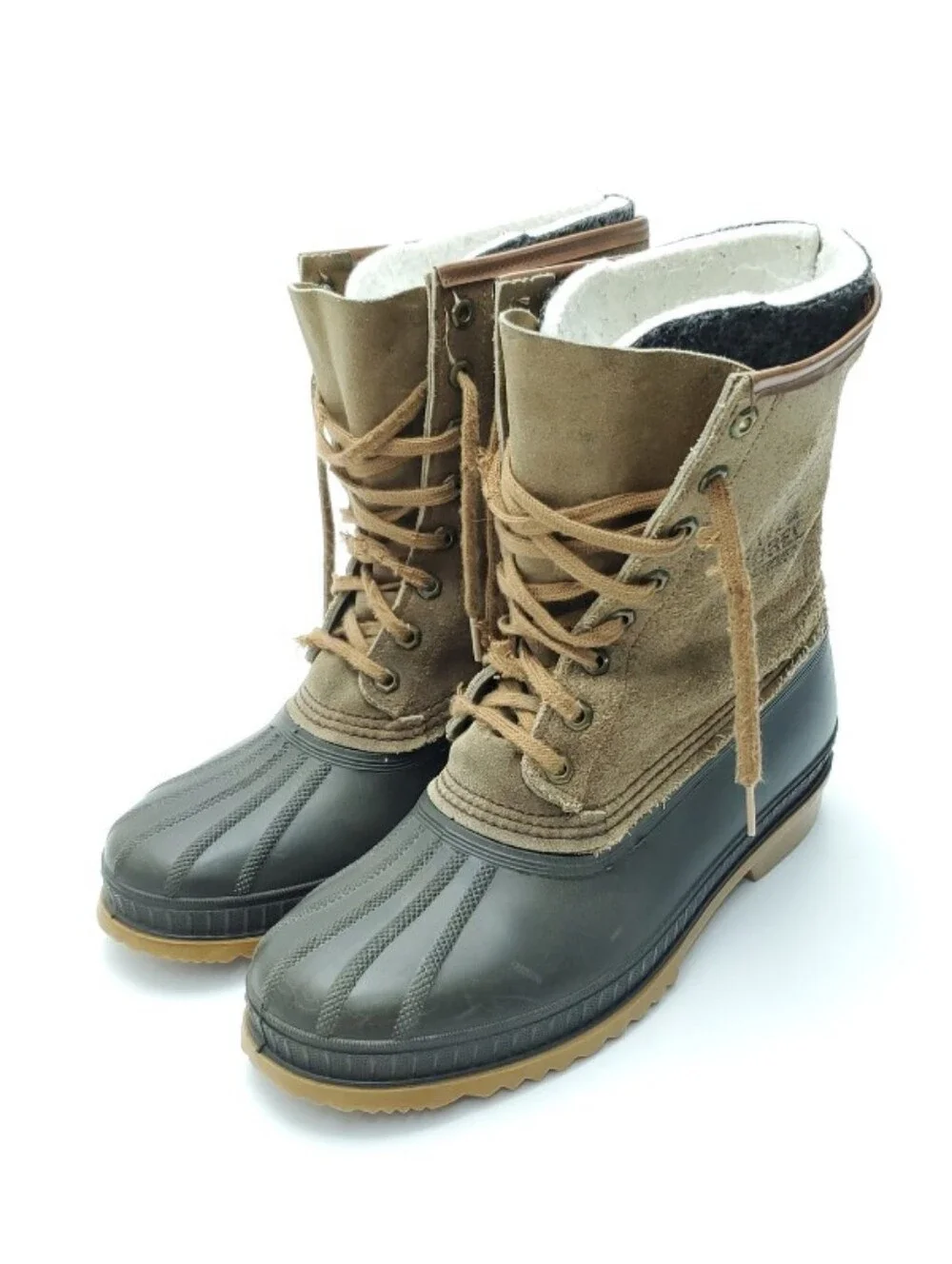 Vintage Sorel Kaufman Ice Pac Waterproof Suede Duck Winter Snow Boots Size 10